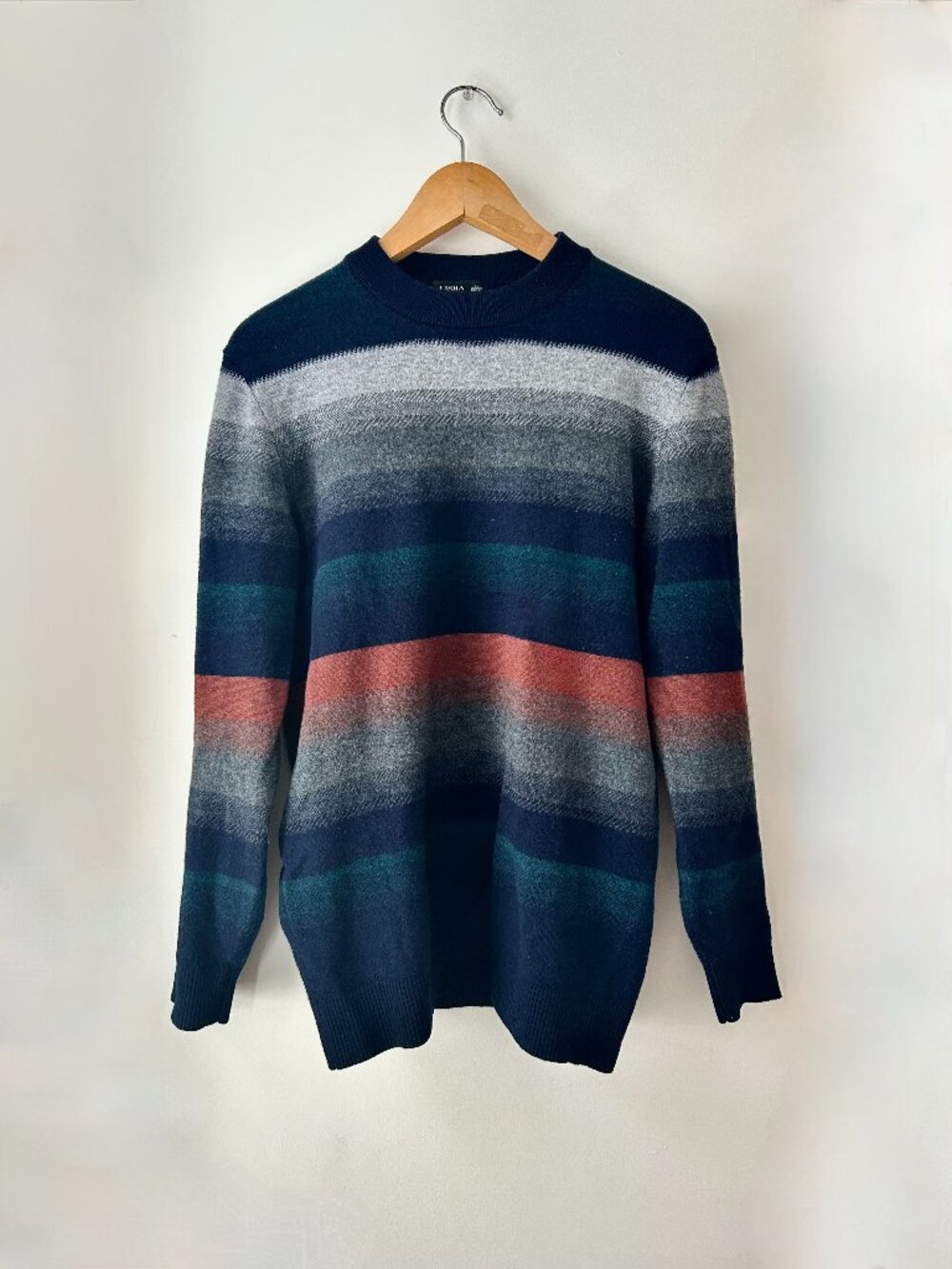 Lisha Oversized Striped Grandpa Sweater